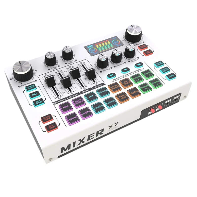 B24B X7 البث المباشر كارت الصوت مغير الصوت DJ خلاط تأثيرات للكمبيوتر الهاتف الذكي الكمبيوتر واجهة الصوت بطاقة وحدة التحكم #2