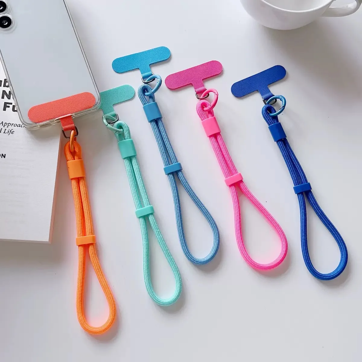 Modern Candy Colored Cellphone Lanyard Adjustable Wrist Strap Phone Chain Keychain Universal Anti-Loss Phone Strap view 2