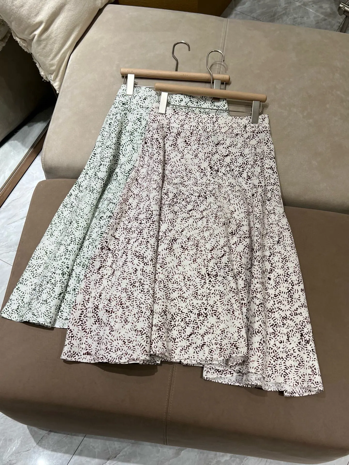 2026 Spring and Summer New Women's Printed Linen Skirt Fashion All-match