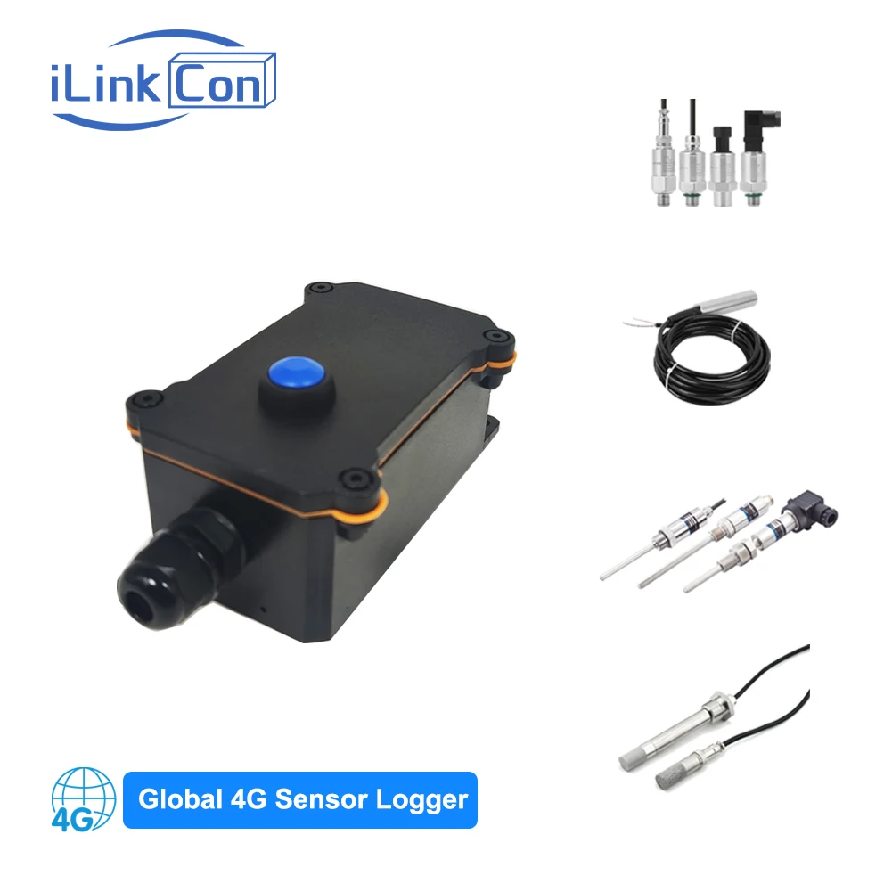 iLinkCon 4G 19000mAh ( I2C/4-20mA/0-5V/PT100)Low Power Sensor Logger Monitor for Temperature Humidity Pressure Liquid Level