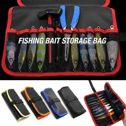 12 Slots Fishing Lure Bag Organizer Bait Storage Bag Waterproof Wear-Resistant Adjustable Jig Pocket Fishing Gear Accessories