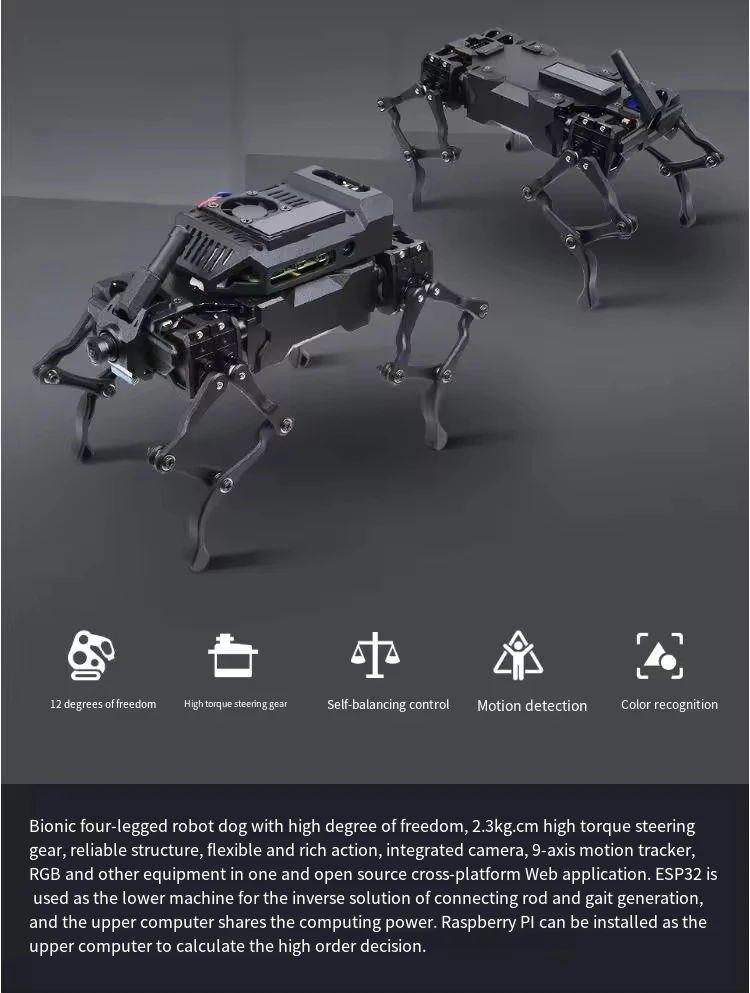 Thermal Ai High Degree of Freedom for Bionic Four-legged Robot Dog Based on ESP32 4B