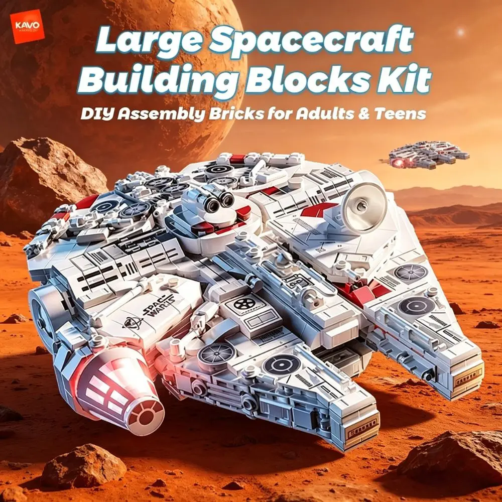 KAVOWORLD 1361PCS Large Space Vehicle Building Blocks Kit DIY Construction Bricks Toy Creative Collectible Model for Hobbyists