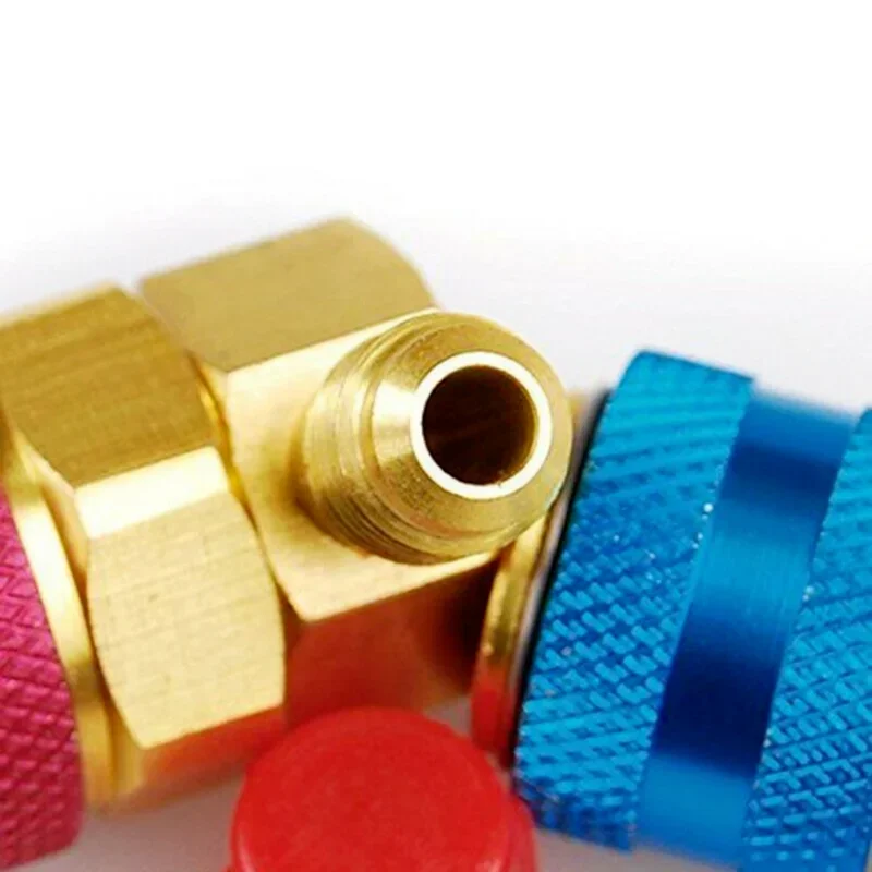 2PCS R134A Quick Connector Adapter Coupler A/C Manifold Gauge Low/High HVAC 6-Ball