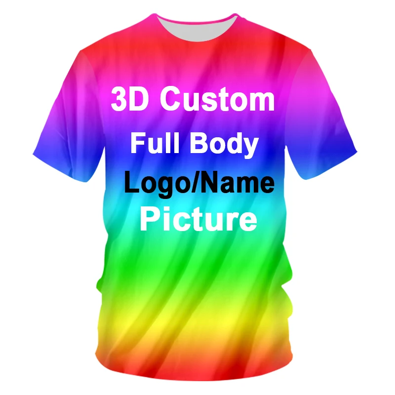 Summer Short-Sleeved O-Neck T Shirt kids Fashion 3D Printing T-Shirt Custom Your Exclusive Tshirt white Diy shirt