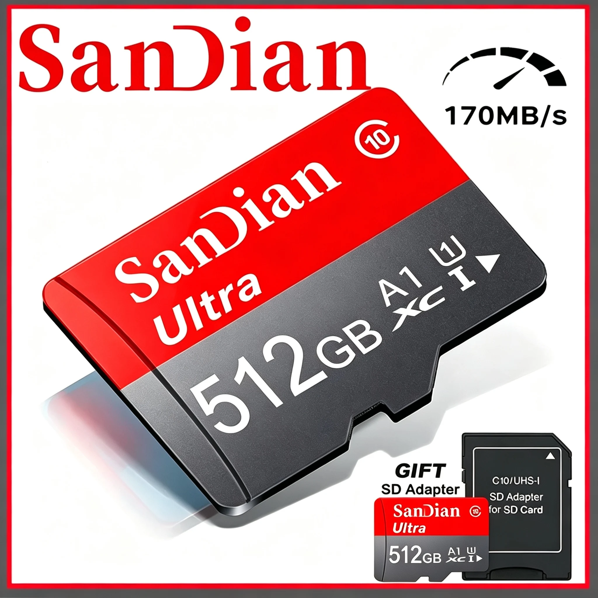 Quality Memory Card 64GB 256GB 128GB TF Cards Micro TF SD Card SD Cards A1 V30 4K for GoPro/Drone/Desktop/GPS/Baby Monitor