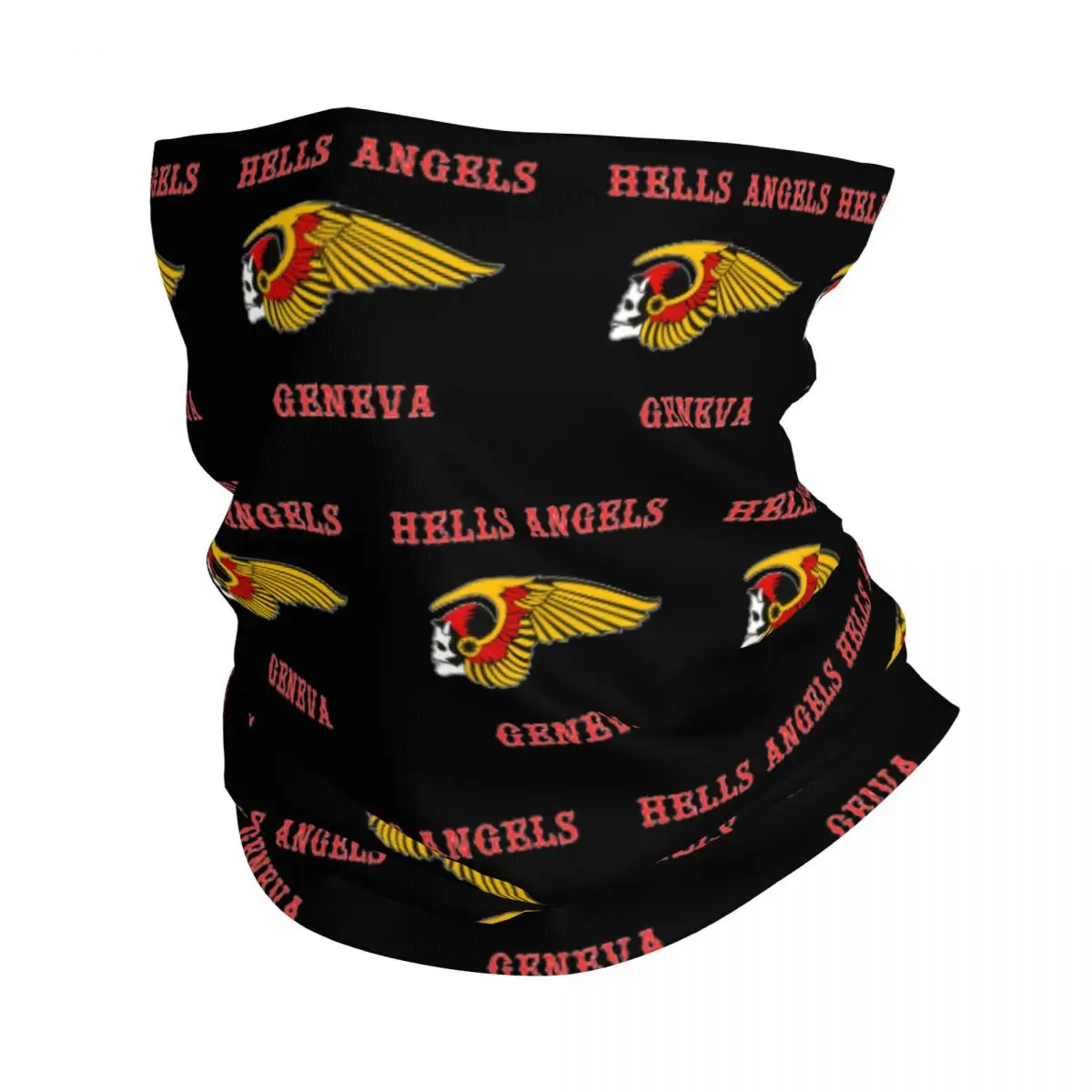 Hells Angels Logo Bandana Neck Gaiter Printed Wrap Scarf Multi-use Balaclava Running For Men Women Adult Windproof