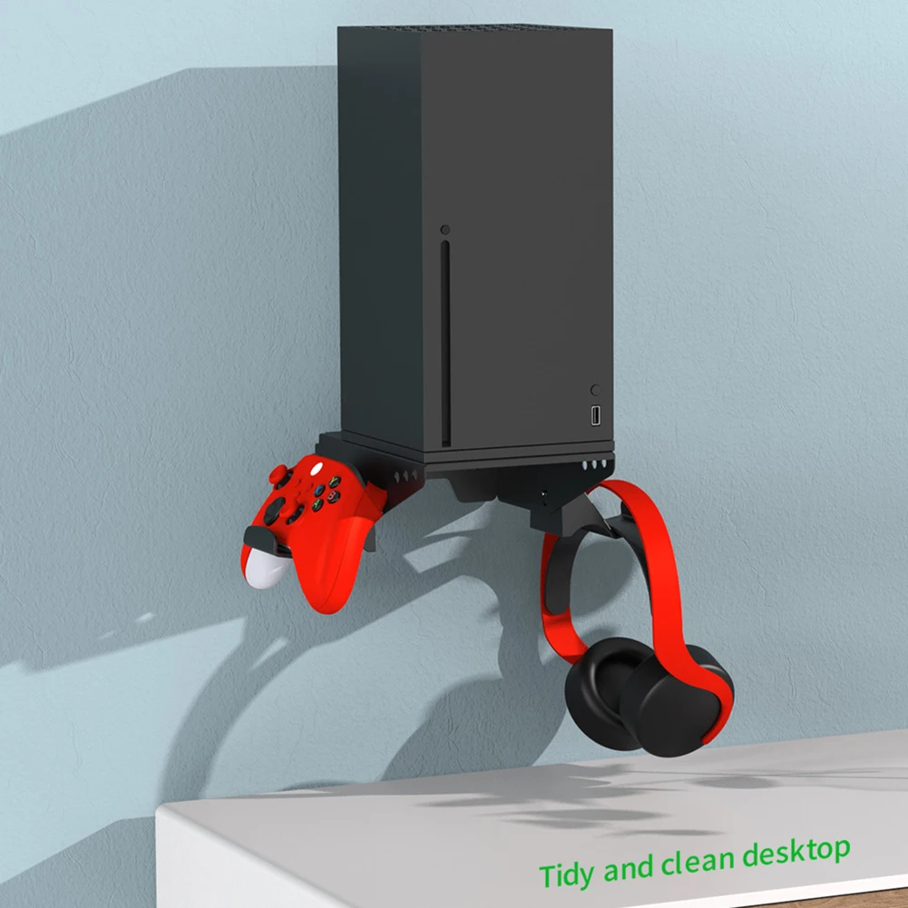 Rotatable Game Controller Bracket Wall-mounted Gaming Headset Rack Space Saving Fall Prevention Removable for Xbox Series X