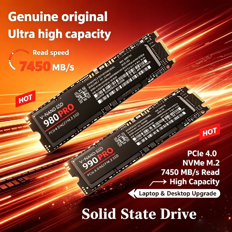 2026 New M2 NVMe Gaming SSD 500GB 1TB 2TB 4TB Internal Solid State Drive High Speed Hard Disk For Laptop Desktop Office Computer