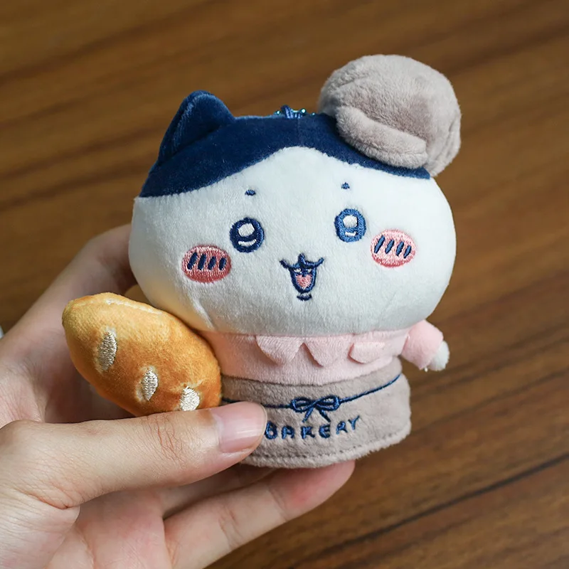 Zelfverdrijvende beer chef-kok pluche pop sleutelhangers anime cartoon hachiware dessert brood sandwich rugverpakking cadeau-accessoires