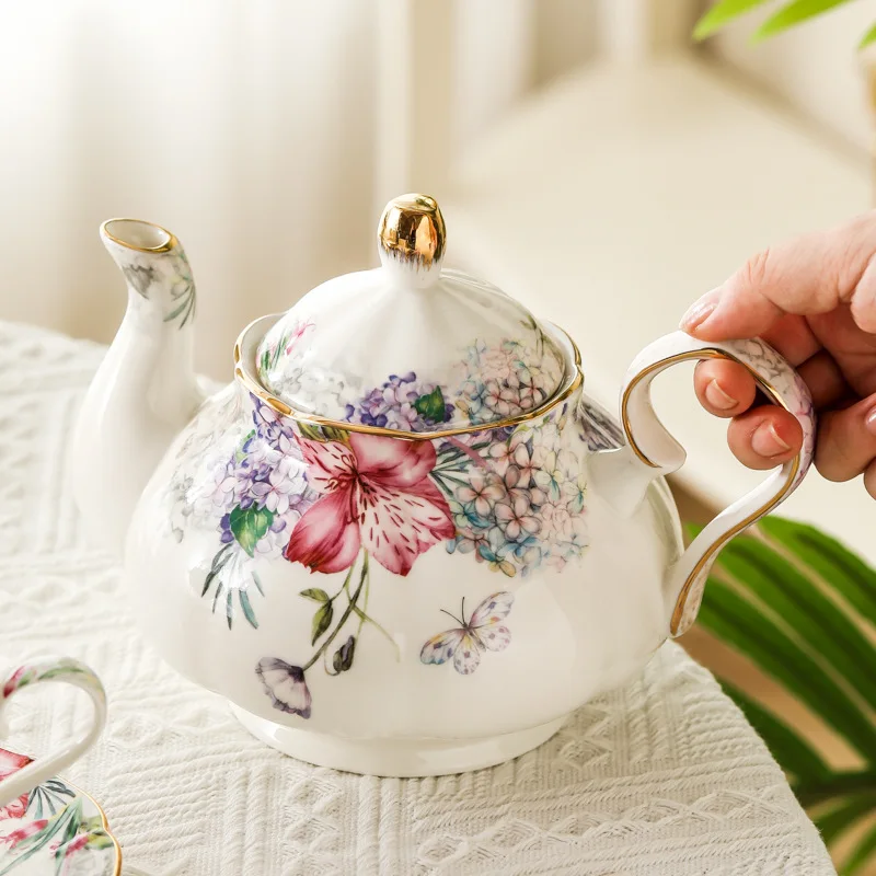 European afternoon tea set, ceramic cup and plate set, household floral tea cup and dessert plate