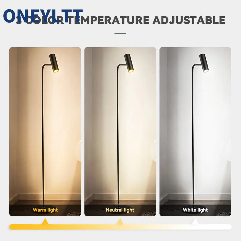 Modern LED Dimmable Floor Lamp Gold/Black/White Minimalist Foyer Bedroom Office Vertical Floor Light Home Decor Light Fixtures