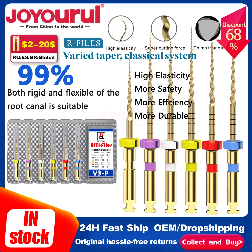 

Dental Heat Activated Canal Root Files Super File Blue F4 F5 SX-F3 25mm Dentist Tools Can Bend Preparing Root Canal Treatment