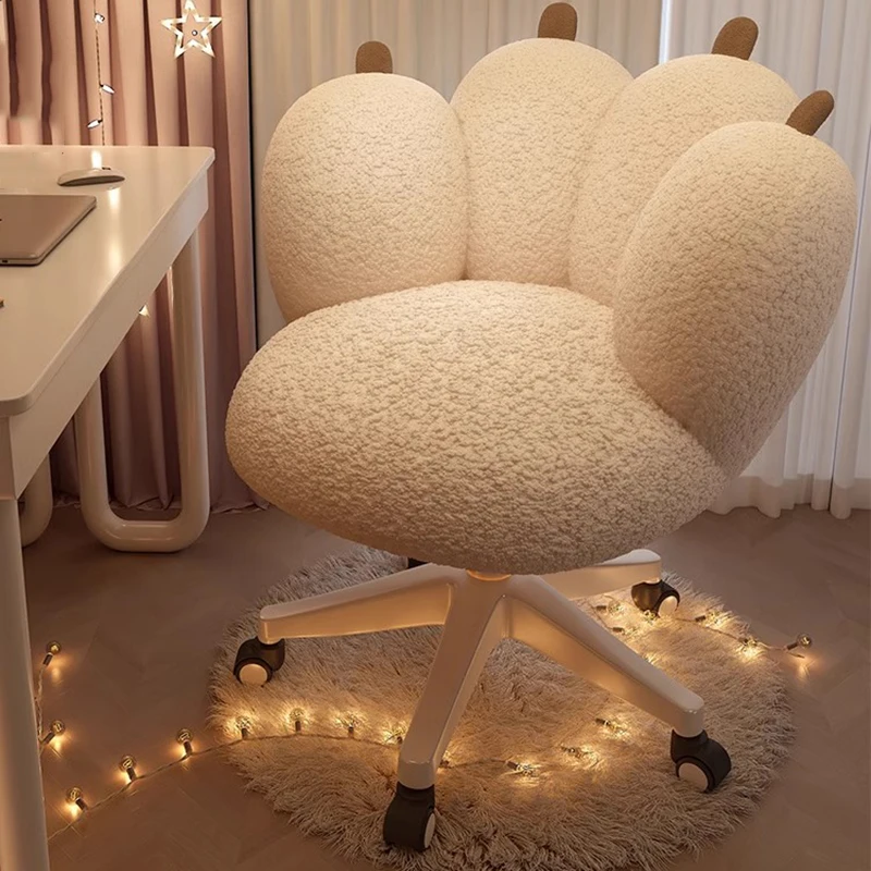 

Cute Kawaii Office Chair Computer Playseat Swivel Vanity Throne Designer Student Study Office Chair Soft Stoel Salon Furniture