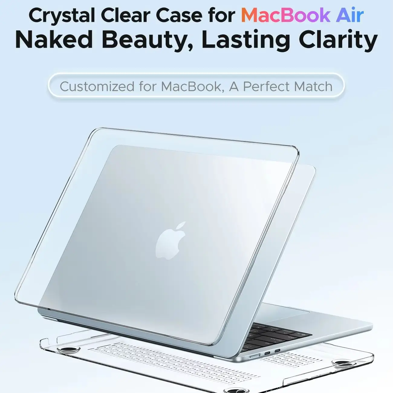 ORICO Matte Transparent Hard Laptop Case for 13-inch MacBook Air & 14-inch MacBook Pro, Anti-drop Notebook Protective Cover
