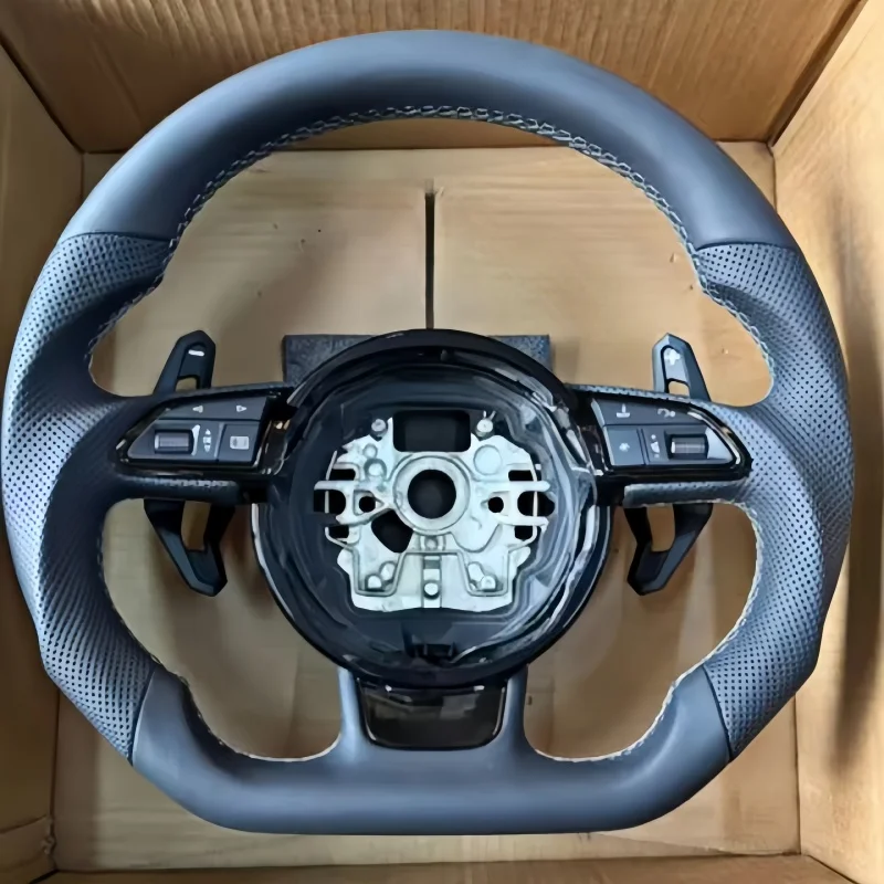 Customized Microfiber Leather Car Steering Wheel B8 B9 A1 A3 A4 A5 A6 S7 RS5 RS6 RS7 Q3 Q5 Q7 RS6 R8 Steering Wheel For Audi R8