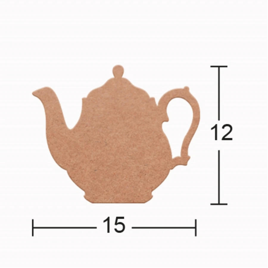 H138 Teapot Trinket, 18mm Figurative Wood Object