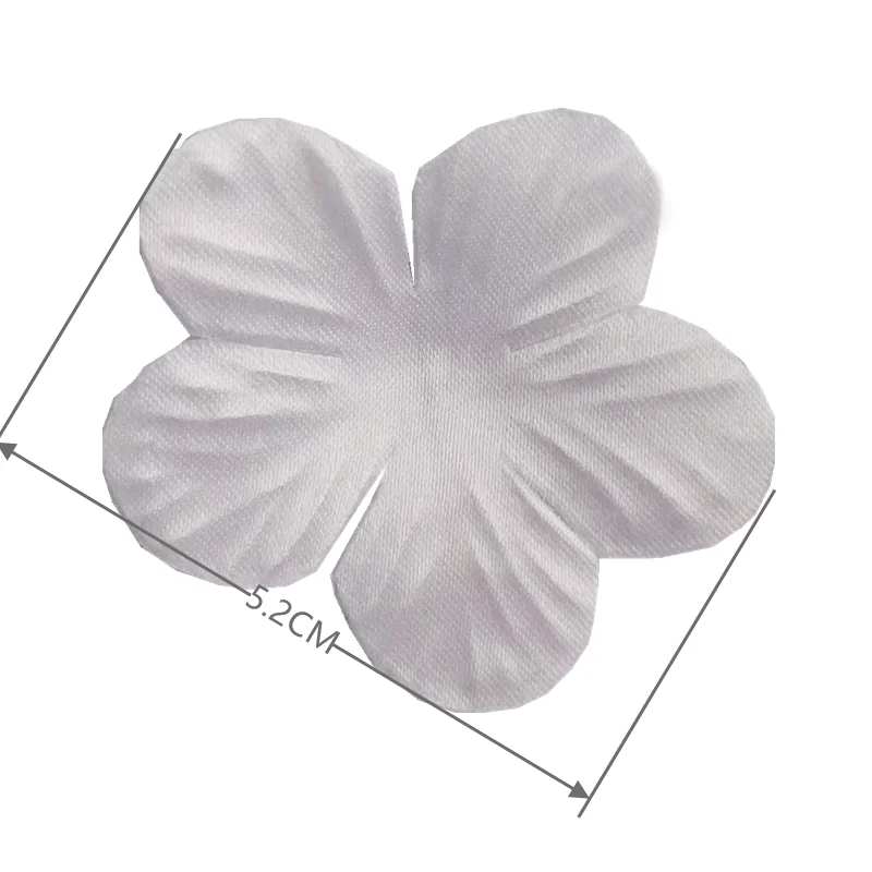 50 Stück/Packung. 5,2 cm große Blütenblätter aus Organza-Satin. Hochzeitsschleier-Zubehör. DIY 3D-Blumen, handgefertigte dekorative Stoffkunst-Blütenblätter. – Detail 2