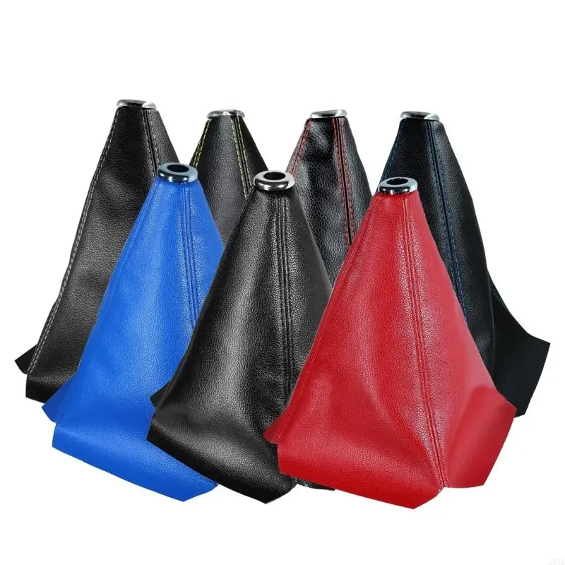 37JE Universal PU Leather Automatic/Manual Shifter Boot with Stitching CarGears Head GearShifter Knob Lever Cover