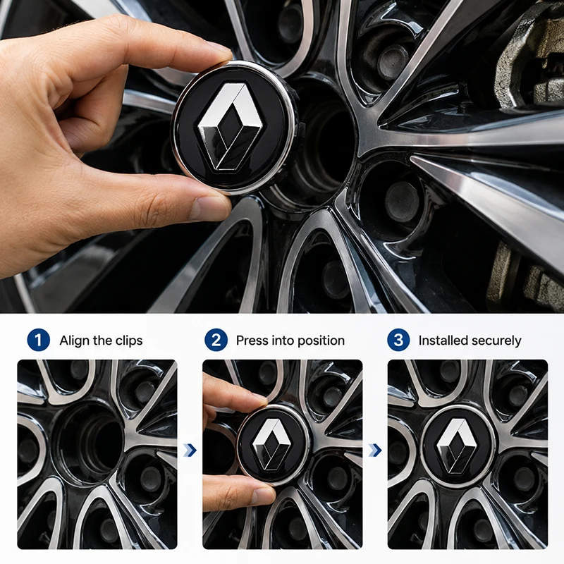 For Renault Megane 2 3 Clio 4 Trafic Captur Emblems Kangoo Zoe RS 4PCS 57mm Car Wheel Center Cap Logo Hub Badge Rims Cover view 6