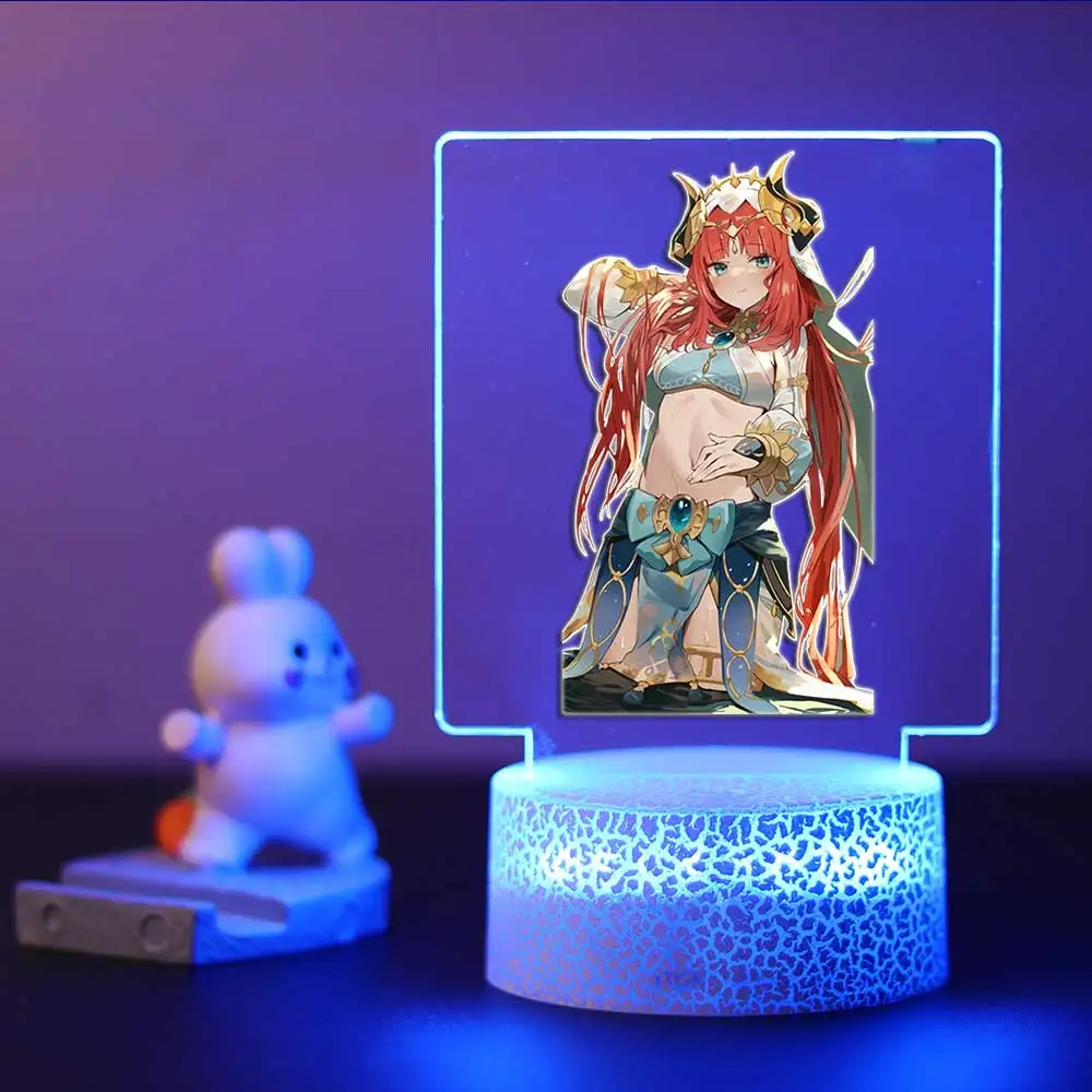 Luz nocturna LED táctil 3D Genshin Aether para decoración de sala de juegos, regalo para amantes de la novia