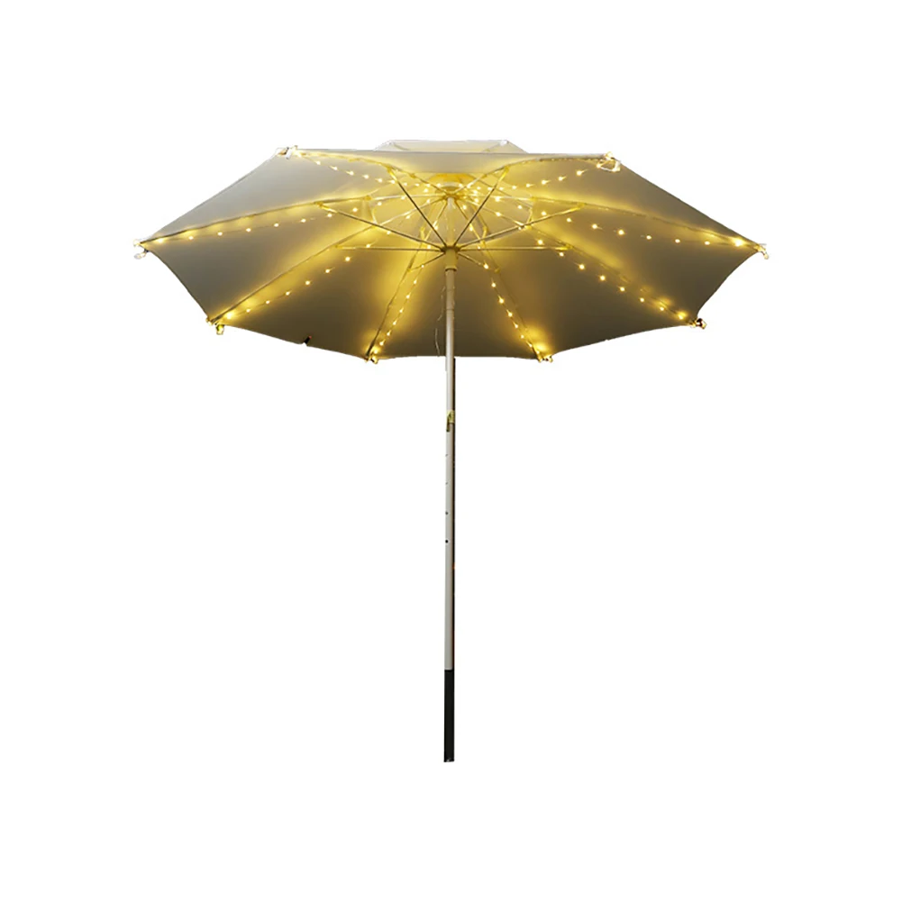 Pátio Umbrella String Lights com controle remoto, a pilhas, impermeável, sem fio, iluminação para exterior, 104 LEDs, 3.9Ft