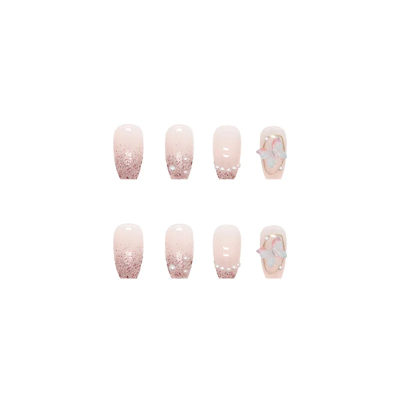 Nail art copertura completa unghie finte artificiali patch con trapano rilievo tridimensionale farfalla pezzo per unghie unghie finte staccabili