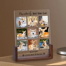 Custom Dog Photo Collage Frame Pet Loss Memorial Sympathy Gift for Dog Owner Cat Lovers Personalized Acrylic Plaque with Picture