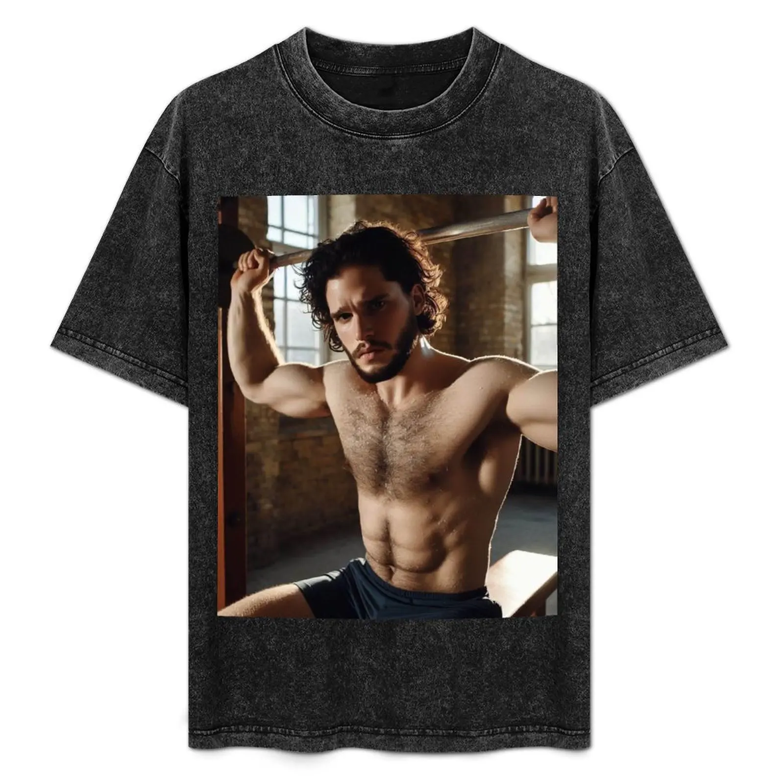 

kit harington shirtless T-Shirt Basic All Season Solid T-Shirt