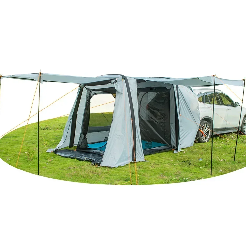 Inflatable Car Rear Tent Outdoor Camping Tunnel Family Self-driving Tourist BBQ 210D Oxford Waterproof Large Space Pergola