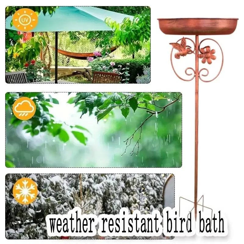 Wrought Iron Bird Feeding Basin Bird Bath Garden Floor Insert Homestay Courtyard Multi-purpose Personalized Decoration