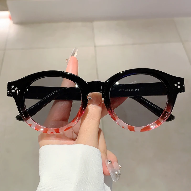 KAMMPT okrągłe okulary przeciwsłoneczne w stylu Vintage 2024 nowość w stylowych, wielobarwnych odcieniach dla kobiet modne okulary z gradientem — zdjęcie 4