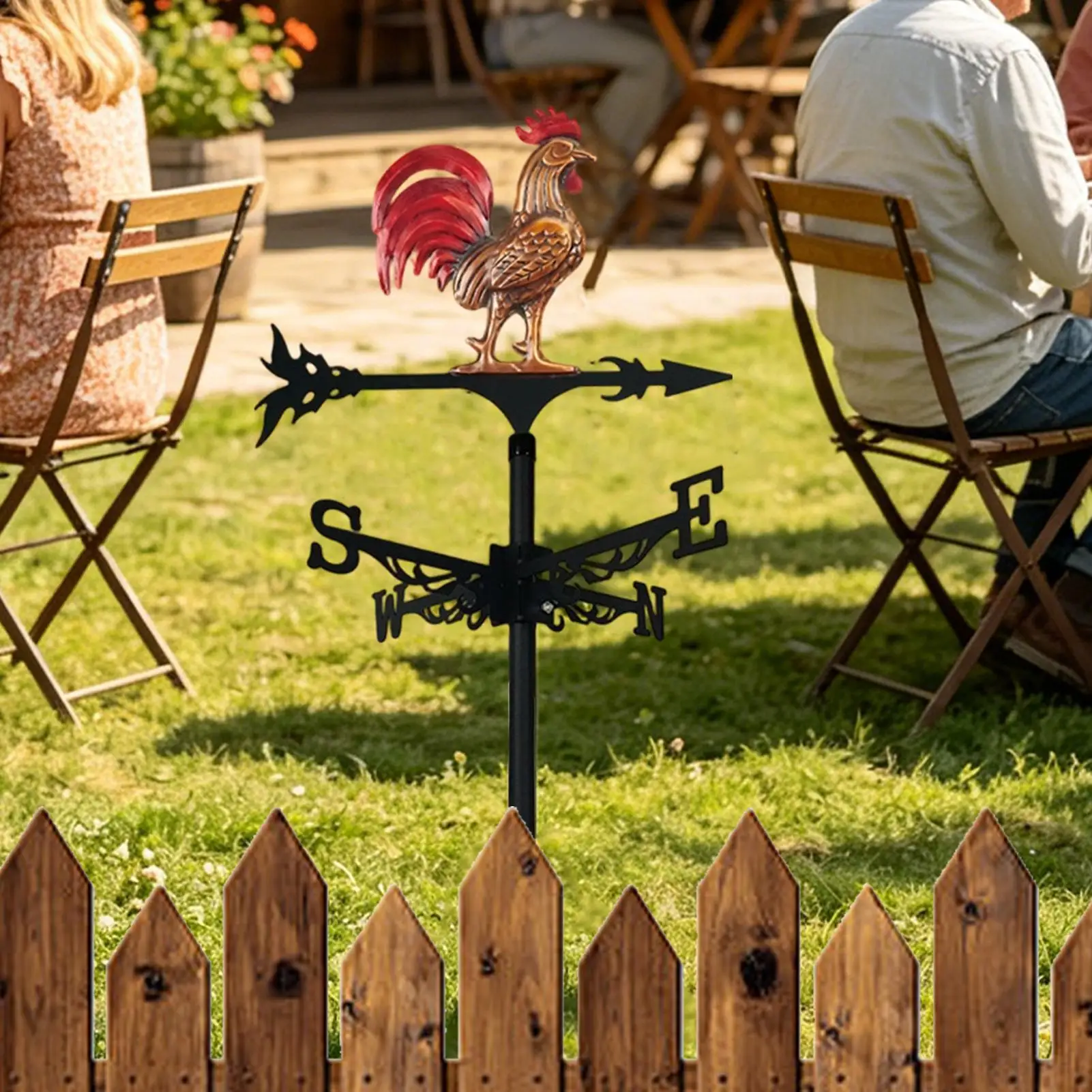 Weather Vanes for Yard Decorative Iron Rooster Yard Decoration Roof Mount Wind Vanes for Outdoor Backyard Patio Lawn Farm view 5