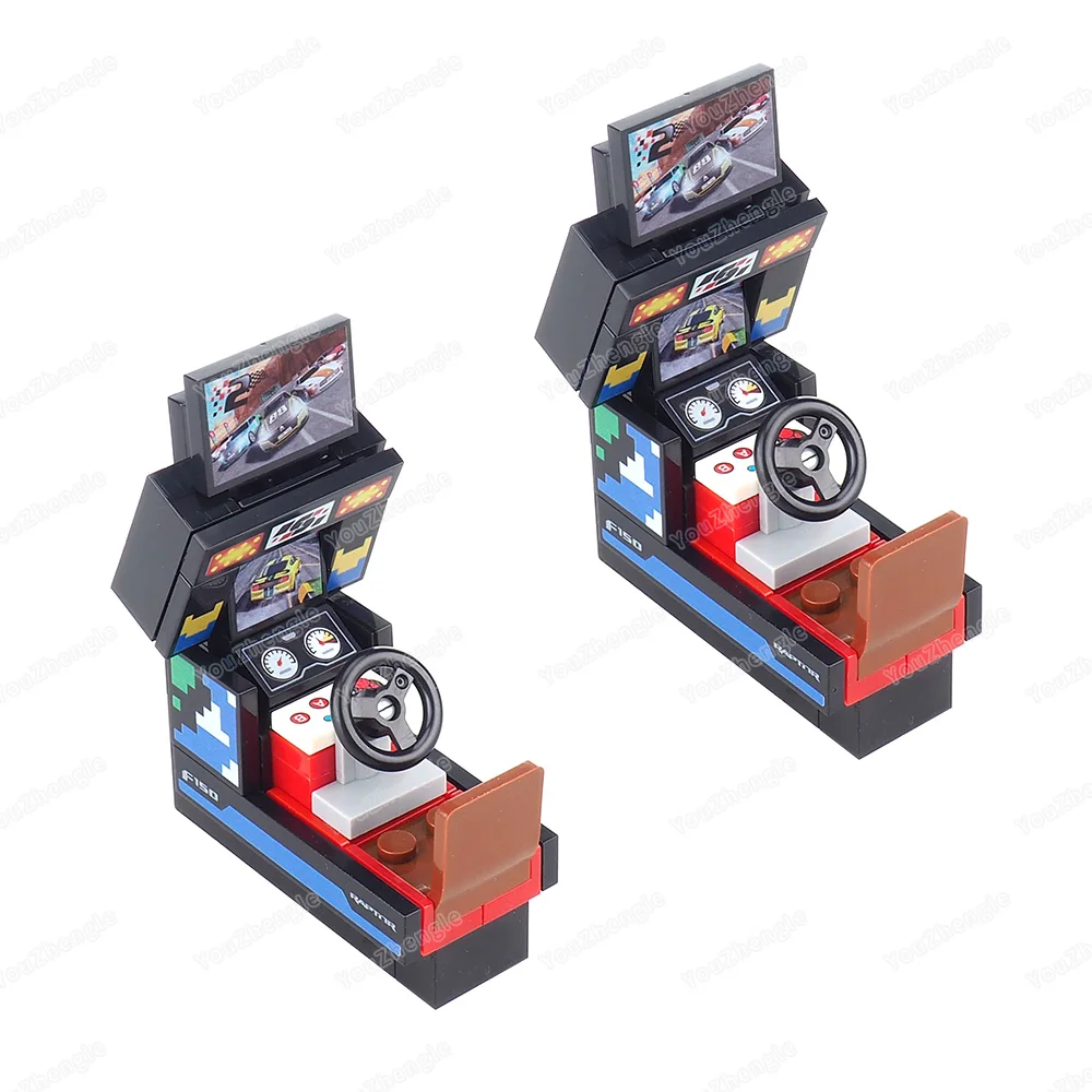 Arcade Racing Games Building Blocks Assembly MOC Figures Gear Simulation Speed Passion Scenes Esports Sports Models Gift Boy Toy