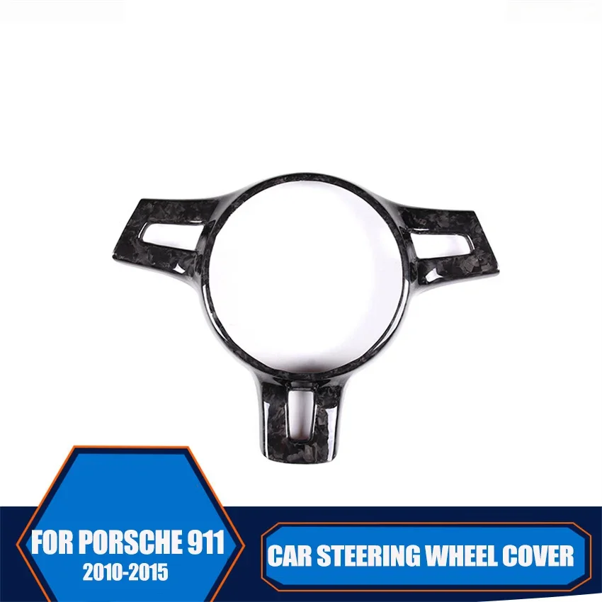 Copertura del telaio decorativo del volante dell'auto aggiornata per Porsche 911 Boxster 2010-2015 Accessori auto per auto in vera fibra di carbonio