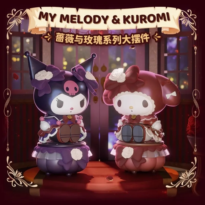 

Sanrio My Melody & Kuromi аниме фигурка Роза принцесса мини-куклы Kawaii коллекция модель украшения мультфильм игрушки на день рождения подарок
