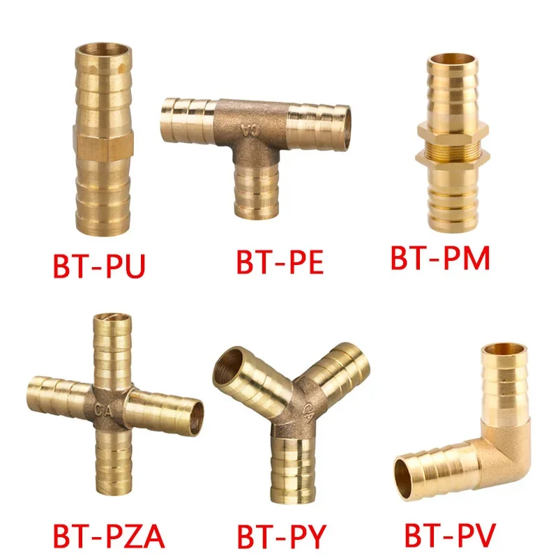 

20pcs Copper Pagoda Pneumatic Air Tube Fittings: Brass Barb Pipe Fittings for 6mm-19mm Hoses, Including 2, 3, 4 Way Connectors