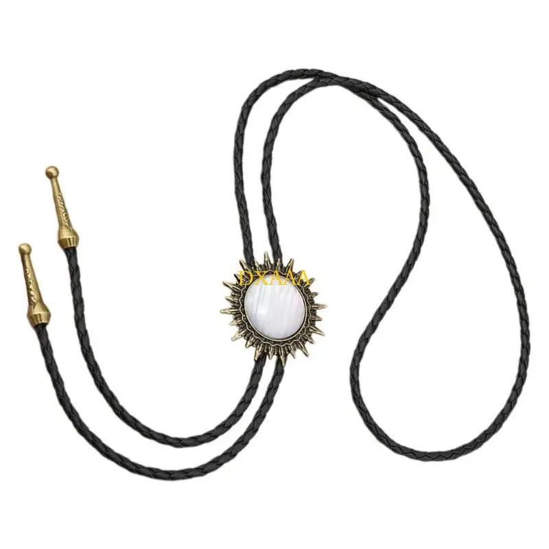 DXAA Gemstones Pendant Bolo Tie for Adult Wedding Evening Party Practical Necktie