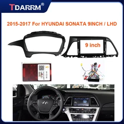 Car Radio Fascia for Hyundai Sonata 9 2015 2016 2017 2018 DVD Stereo Dash Trim Kit Frame Panel Installation Bezel