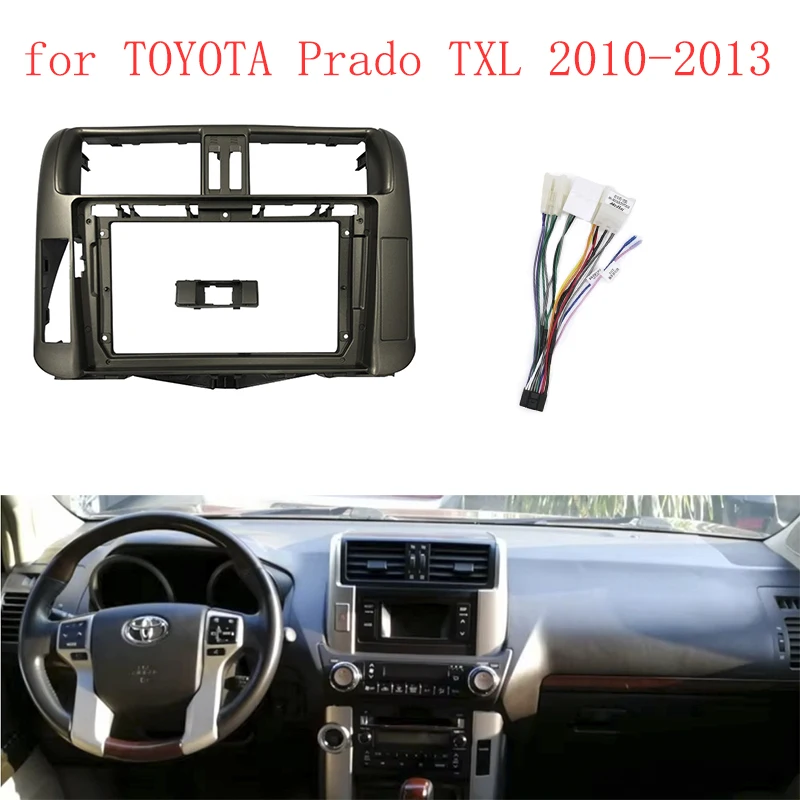 

for TOYOTA Prado TXL 2010-2013 2 Din 9 Inch Car Radio Plastic Fascia Plane Frame Installation DVD GPS Mp5 ABS PC Dash Kit