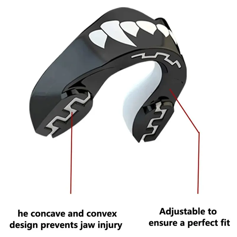 Protège-dents de boxe double couche pour adultes avec étui, bouche bouillante et morsure, adapté parfait pour le sport, technologie 3D