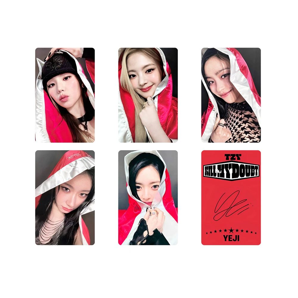 5Pcs/Set KPOP ITZY Photocards Kill My Doubt TZY Album Postcard Yeji Lia Ryujin Yuna Double-Sided LOMO Cards For Fans Collection