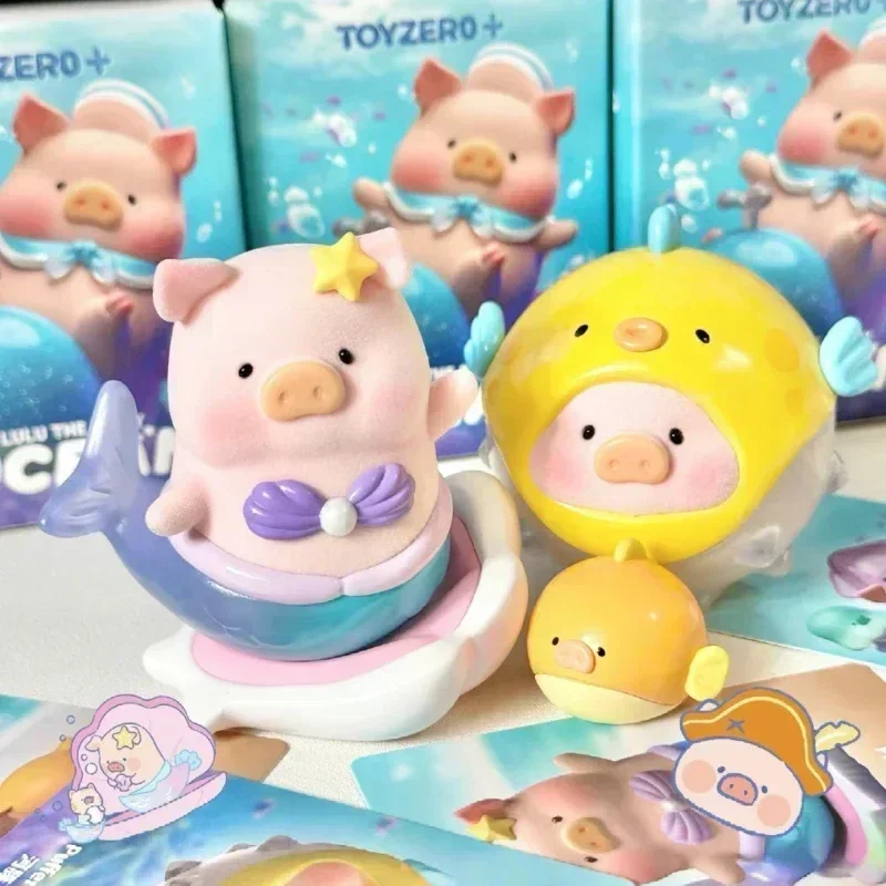 LuLu The Piggy Ocean Series Blind Box Trendy beeldjes Kawaii Speelgoed Diermodel Verrassing Kindercadeaus Ornamentcollectie