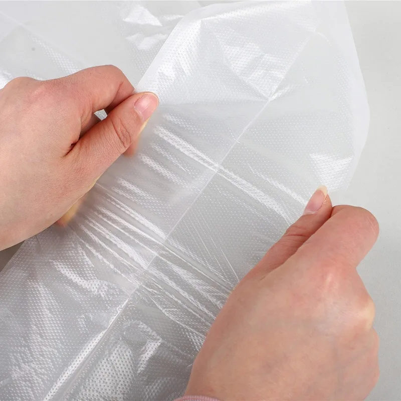 New 100Pcs Transparent Bags Supermarket Plastic Bags With Handle Shopping Bag Large Food Packaging