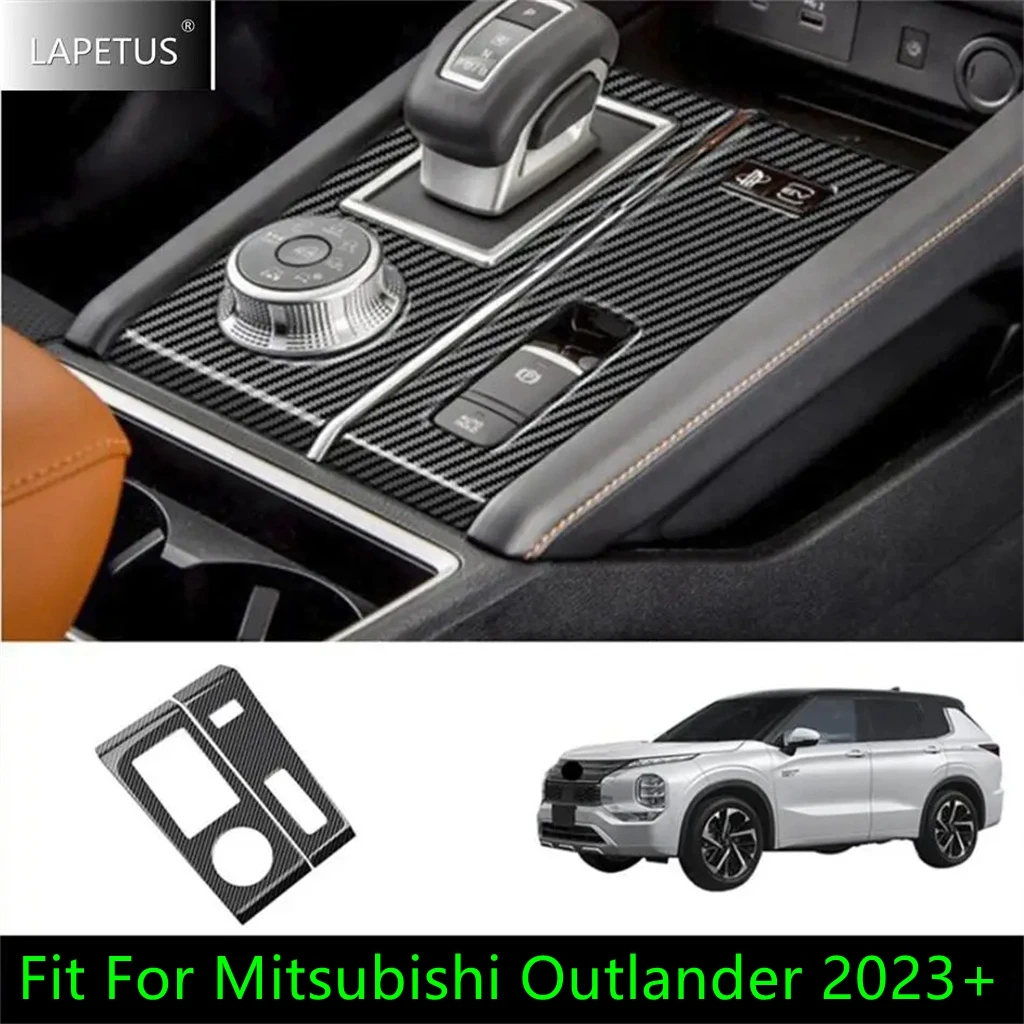 

Carbon Fiber Auto Central Control Gear Shift Front Water Cup Panel Cover Trim For Mitsubishi Outlander 2023 2024 ABS Accessories