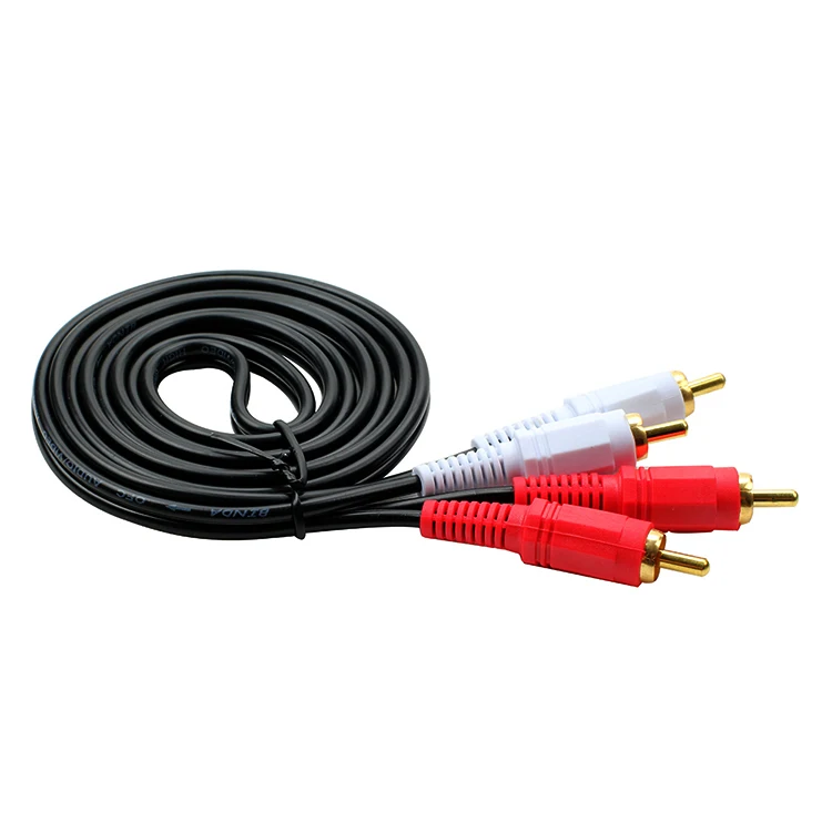 2RCA Male to 2 RCA Male Audio Video Cable RCA Audio Splitter Cable for DVD Sound TV box Louder 1.4M