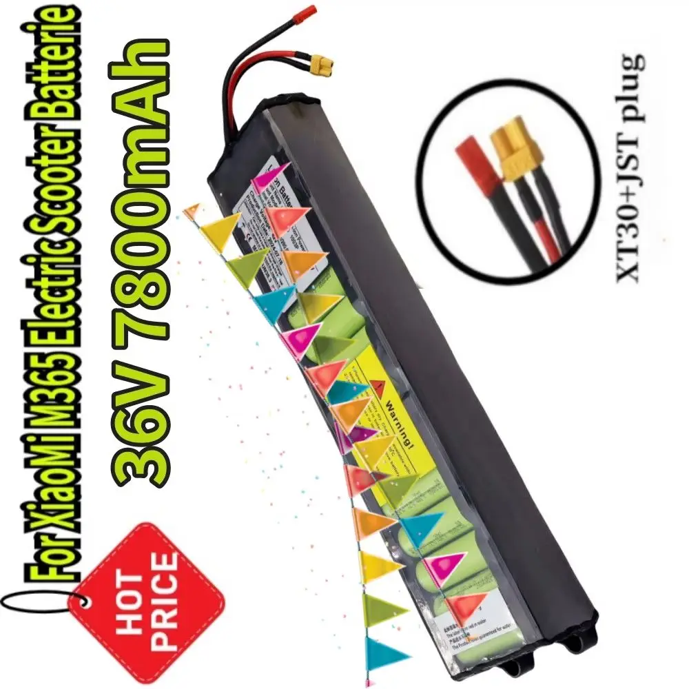 

36V 7800mAh Li-ion Battery Pack with Built-in BMS for Xiaomi M365 Electric Scooter - Extended Range without Communication