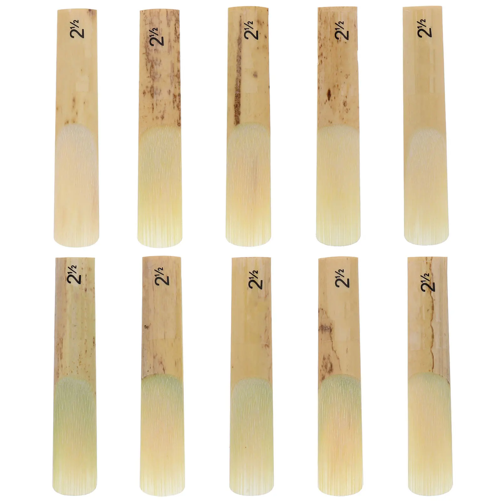 

10Pcs Premium Natural Reed Saxophone Reeds Strength 2.5 Traditional Long Lasting Vibration Maximization Saxophone Reeds