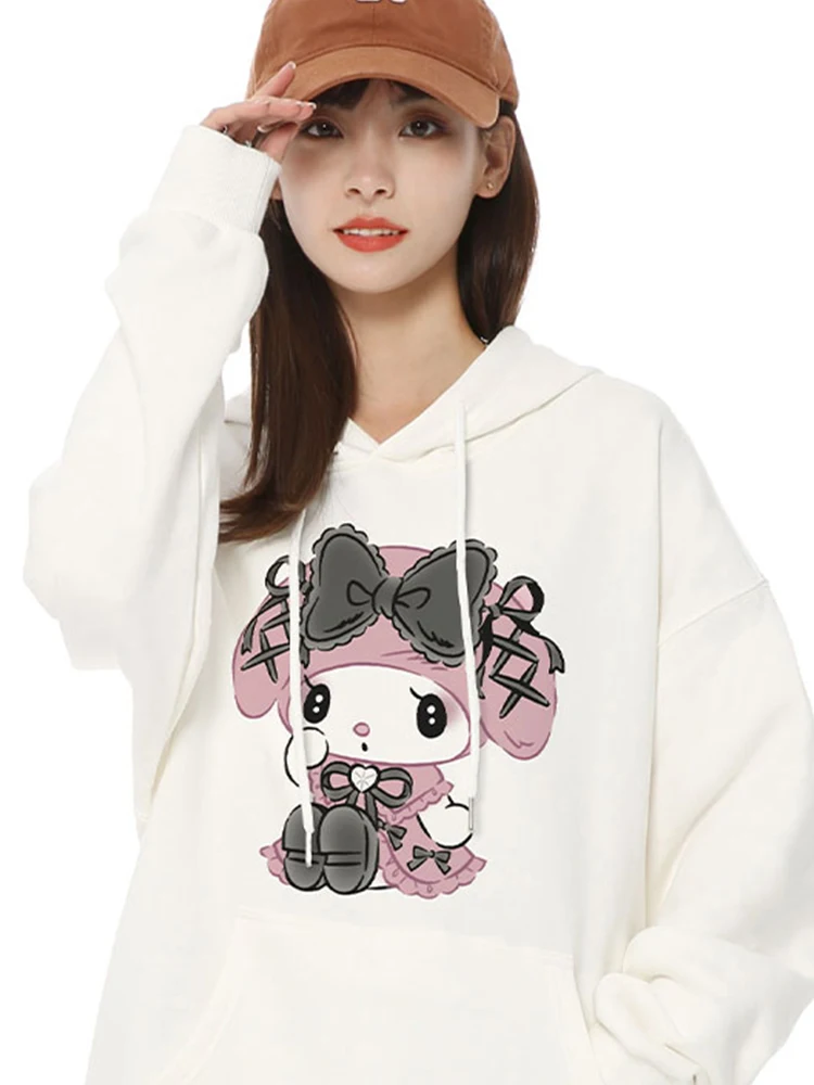 Melody Hooded Sweatshirt Women's Autumn Sanrio Peripheral Joint Clothing Jacket Gothic  Winter Clothes Women