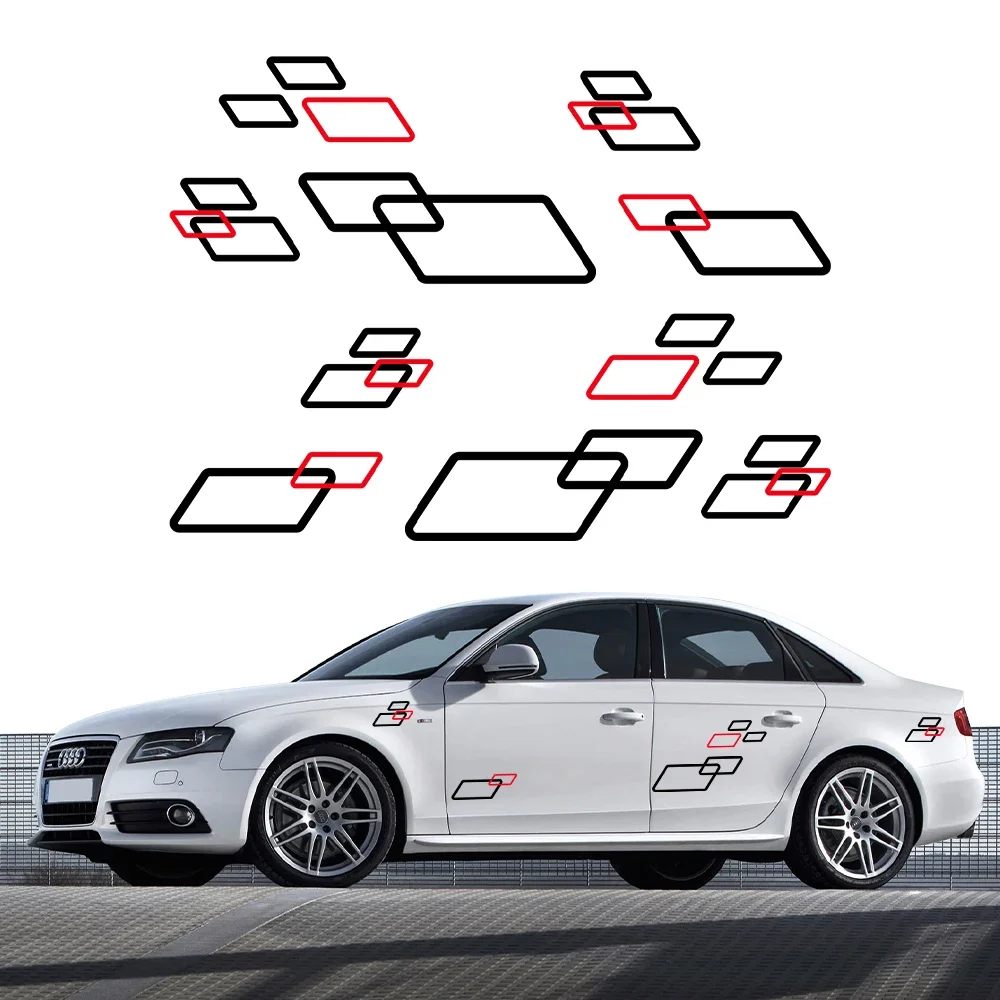 

For Audi A4 B8 B9 B7 8W 8K 8E B6 Avant Quattro Allroad TFSI Car Side Door Sticker Exterior Vinyl Decal Graphics Auto Accessories
